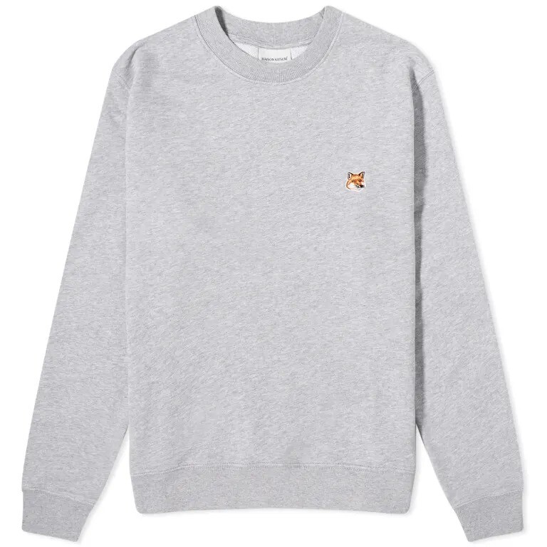 

Свитшот Maison Kitsune Fox Head Patch Crew, светло-серый