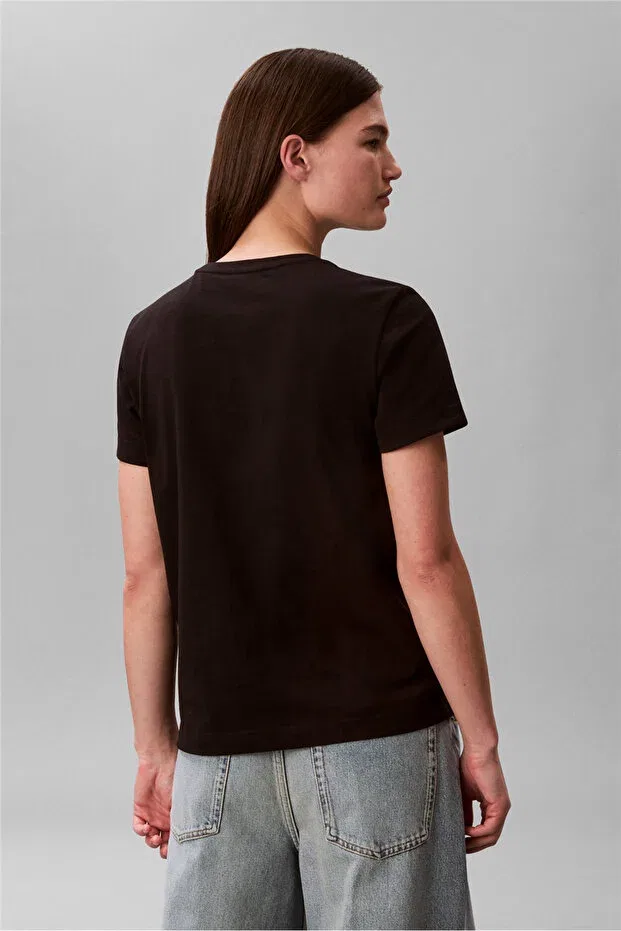 Женская футболка хлопковая с коротким рукавом Calvin Klein, Black — фото 3