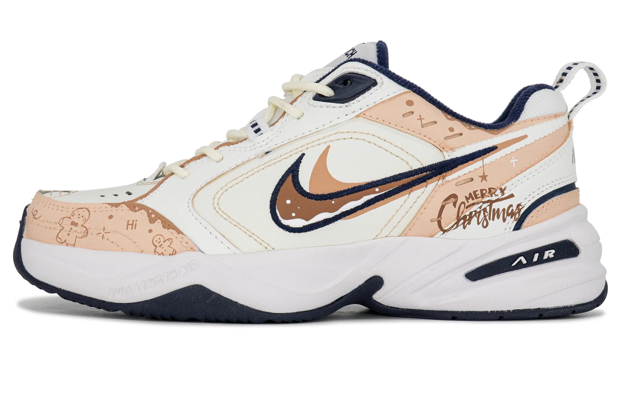 

Кастомизированные кроссовки Nike Air Monarch 4 Unisex, белый/коричневый
