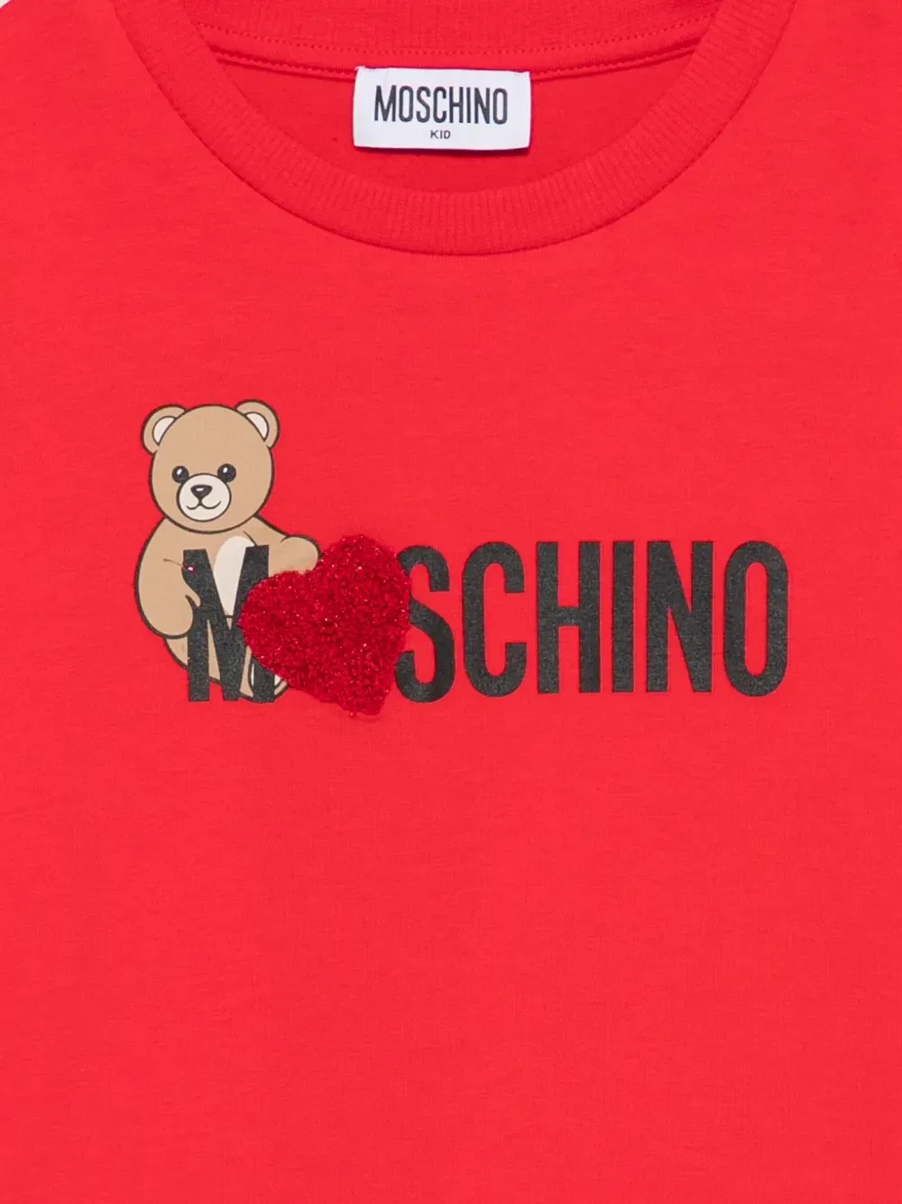 Футболка с нашивкой в форме сердца Moschino Kids, красный — фото 3