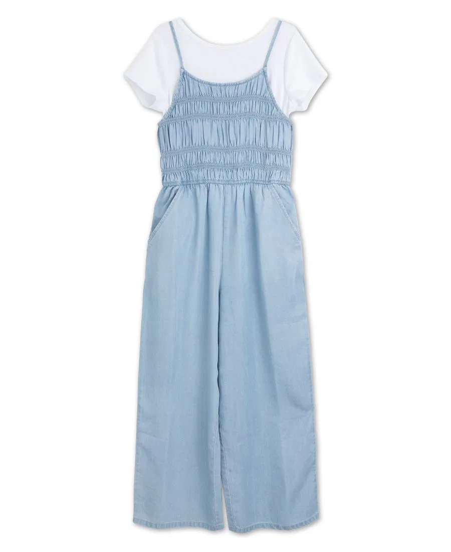 Комплект из футболки и комбинезона, модель Chambray Blue/White Speechless, Chambray Blue/White — фото 2