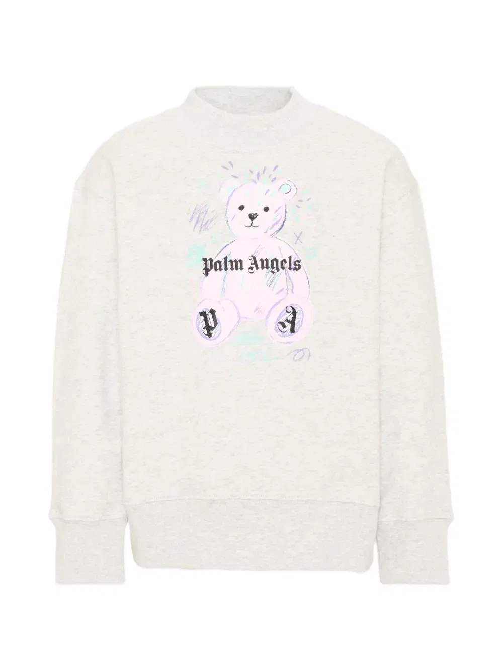 Свитер с принтом в виде плюшевого мишки Palm Angels Kids, серый