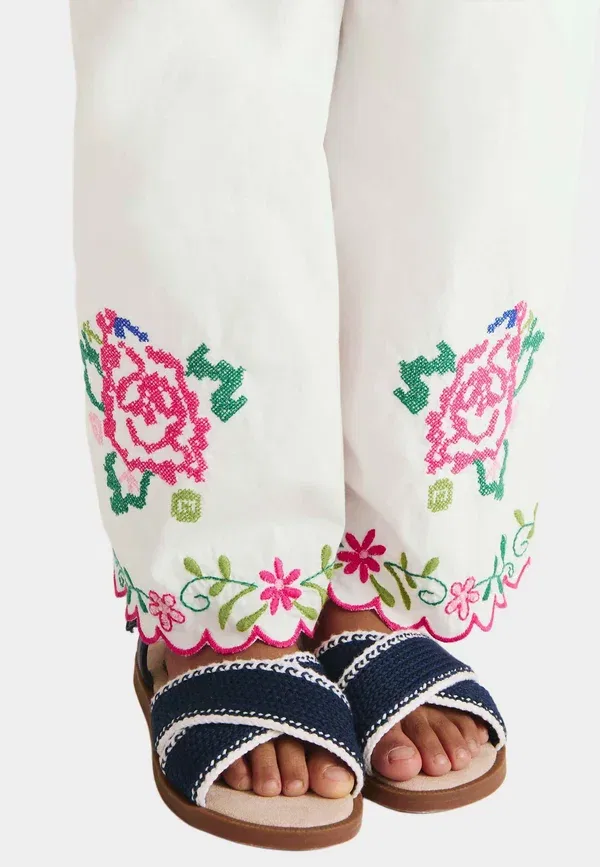 Комплект из блузки и шорт с вышивкой floral, Marks & Spencer, Light Natural — фото 2