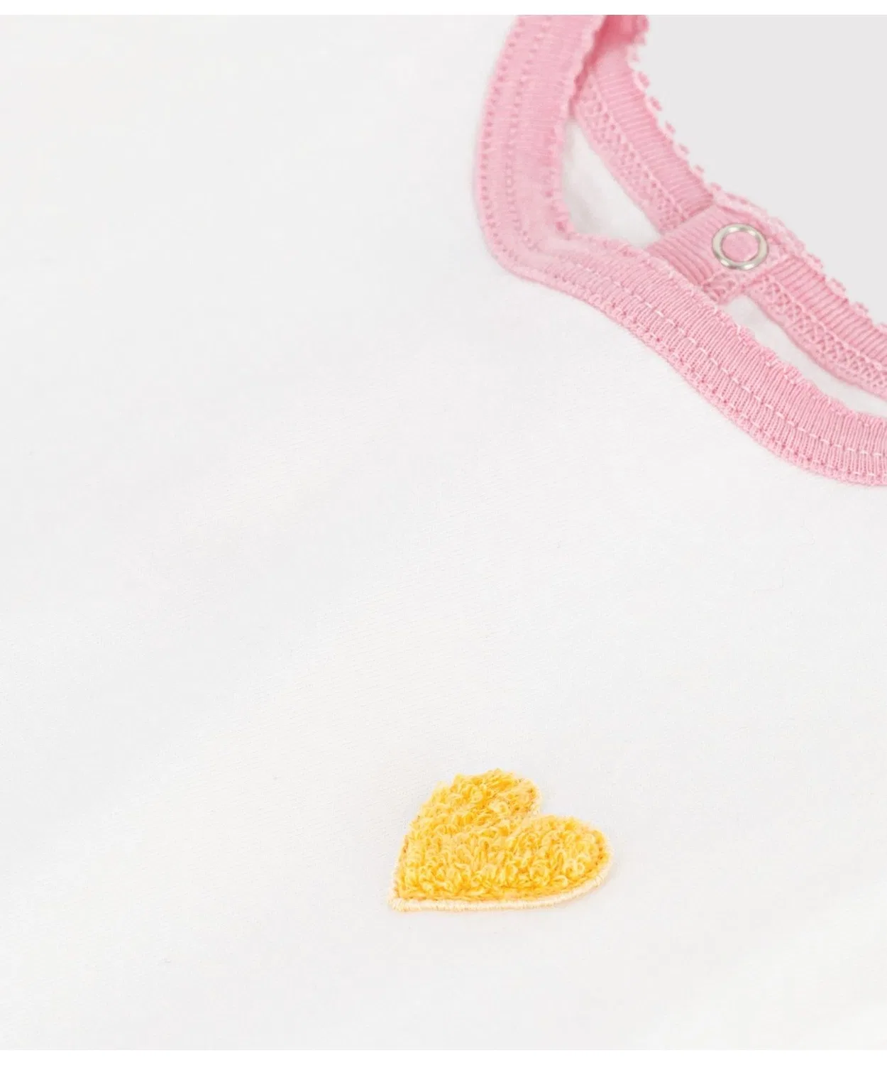 Детская футболка с коротким рукавом Poin Coco Heart Petit Bateau, Off White — фото 4