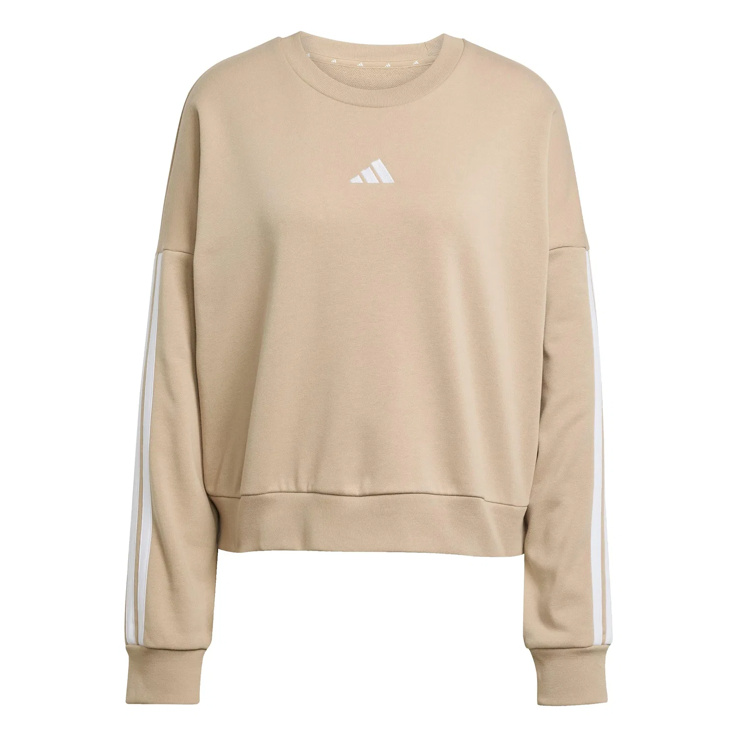 Женский свитшот с тремя полосками Essentials 3-Stripes adidas, Warm Sandstone/White
