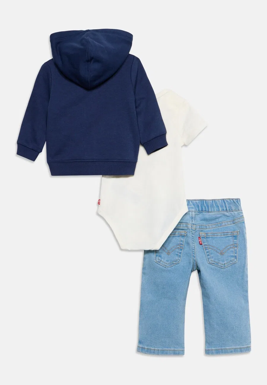 Детский комплект Levi's Kids в цветах экрю, темно-синий и светло-голубой — фото 2