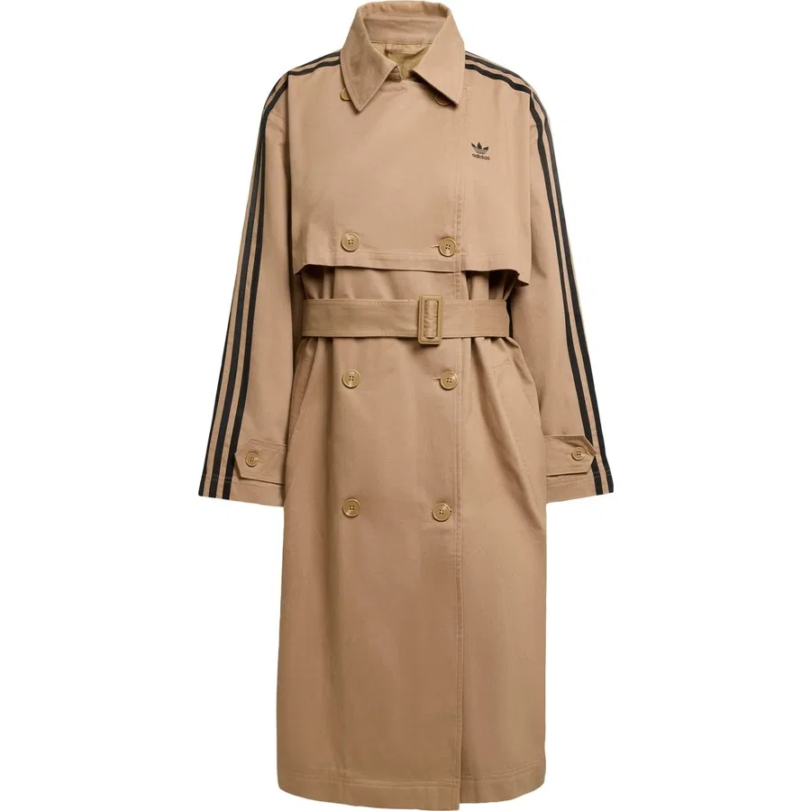 Тренчкот с длинным рукавом Adicolor Trench Coat Twill adidas, Коричневый — фото 3