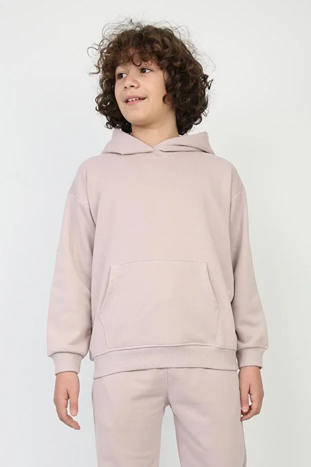 Детский комплект из футера для девочек с капюшоном Replix, Lilac — фото 4
