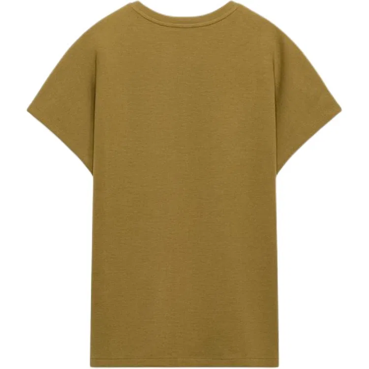 Женская футболка с круглым вырезом Olive Green ZARA — фото 3