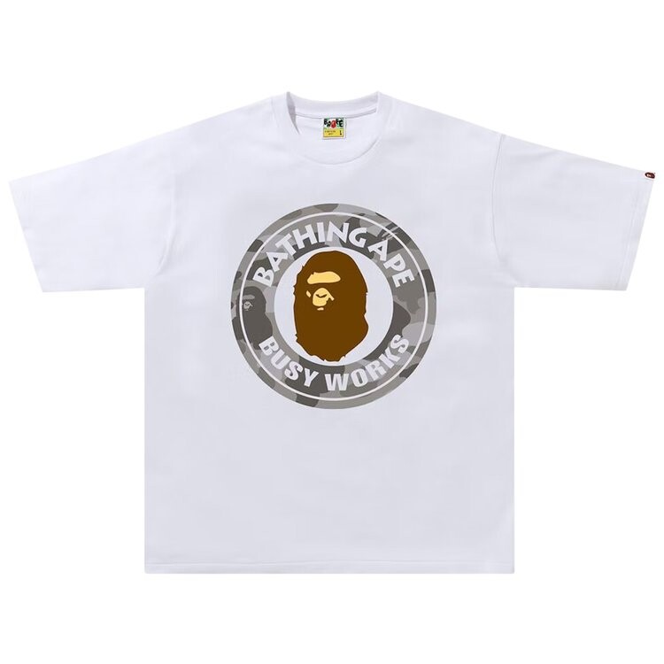 

Футболка BAPE Color Camo Busy Works Relaxed Fit Tee 'White/Grey', белый