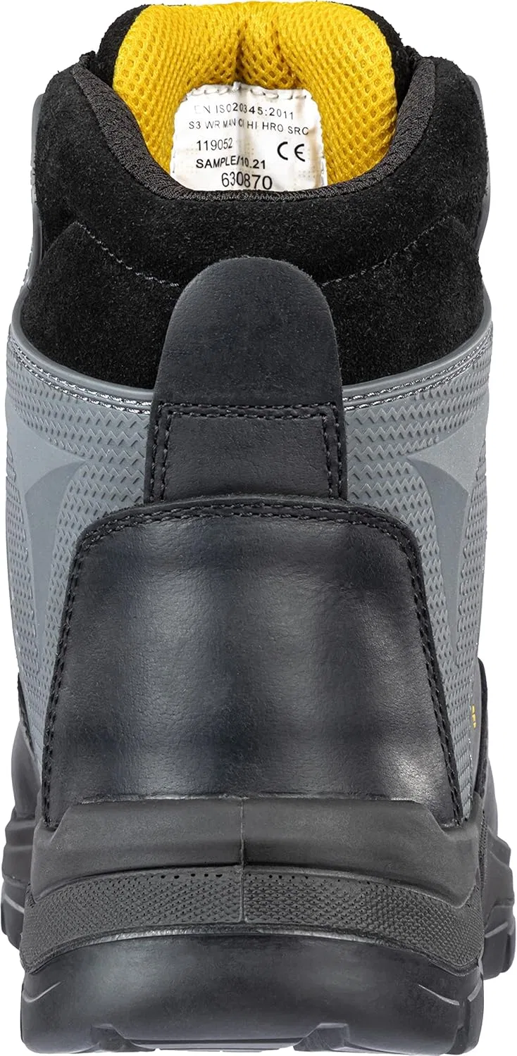 Защитные рабочие ботинки PUMA Safety Borneo MT MID S3 SRC с защитой плюсневой кости и лодыжки, с защитным стекловолоконным носком, водонепроницаемые, для мужчин, Black — фото 3