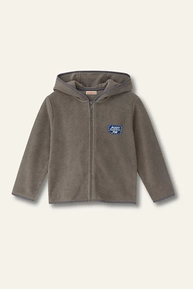 Детское худи на молнии с капюшоном флисовое Zeyland, Khaki