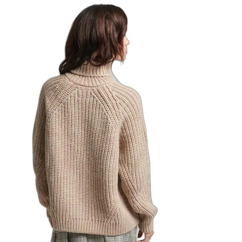 Женский свободный свитер с высоким воротником Superdry, Beige — фото 3