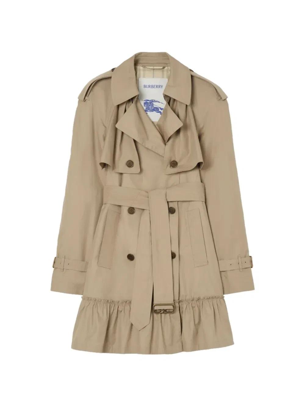 Коркий габардиновый тренч Tillydrine Burberry, бежевый