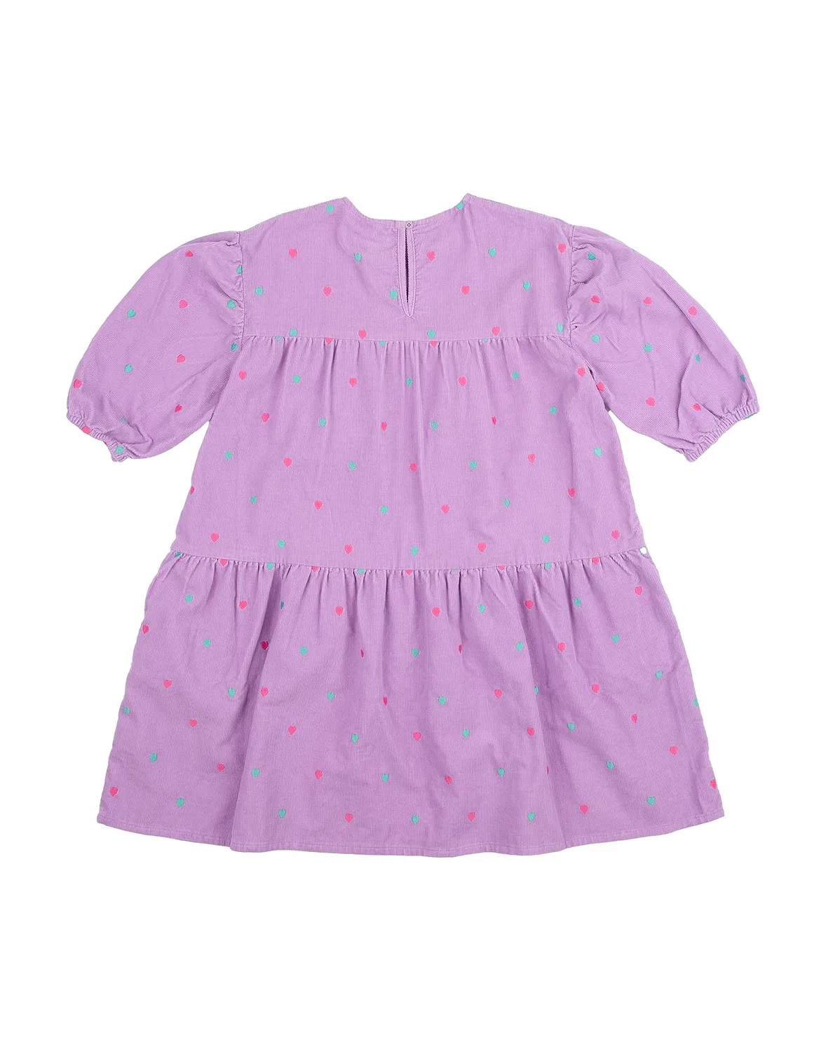 Детское платье для девочек из вельвета с вышивкой Stella Mccartney Kids, фиолетовый — фото 2