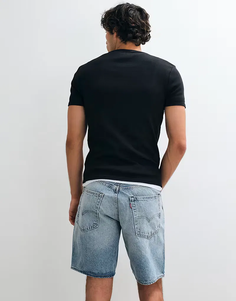 Джинсовые шорты Levi's 468 свободного кроя, светло-голубые — фото 3