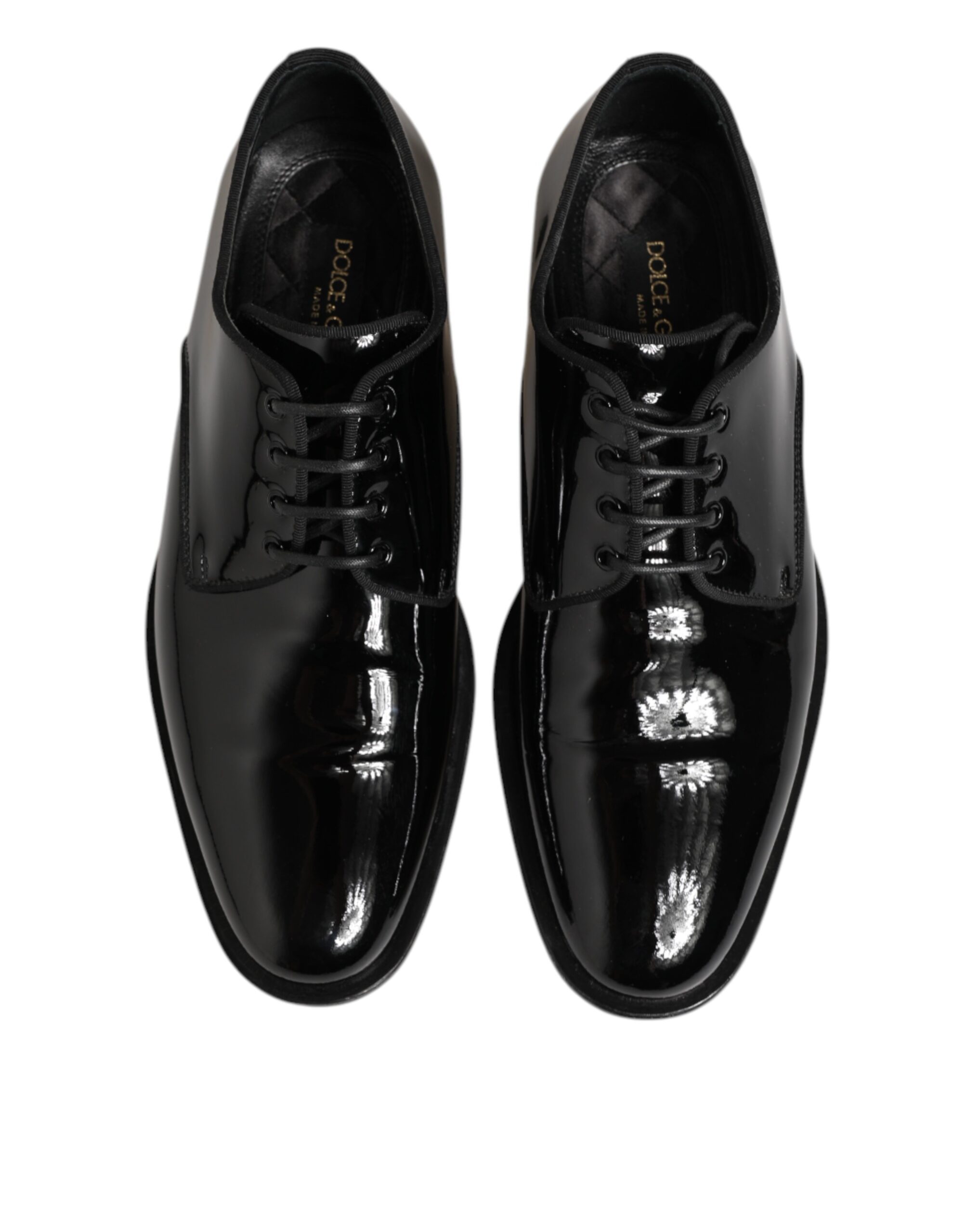 Черные кожаные туфли дерби на шнуровке Dolce & Gabbana, черный — фото 3