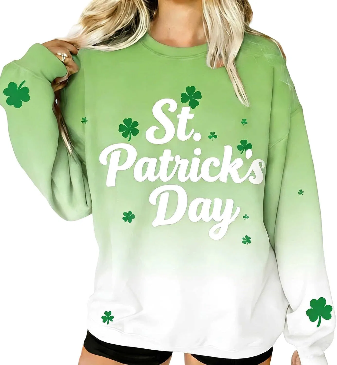 Женский свитшот с принтом St Patricks Day, белый