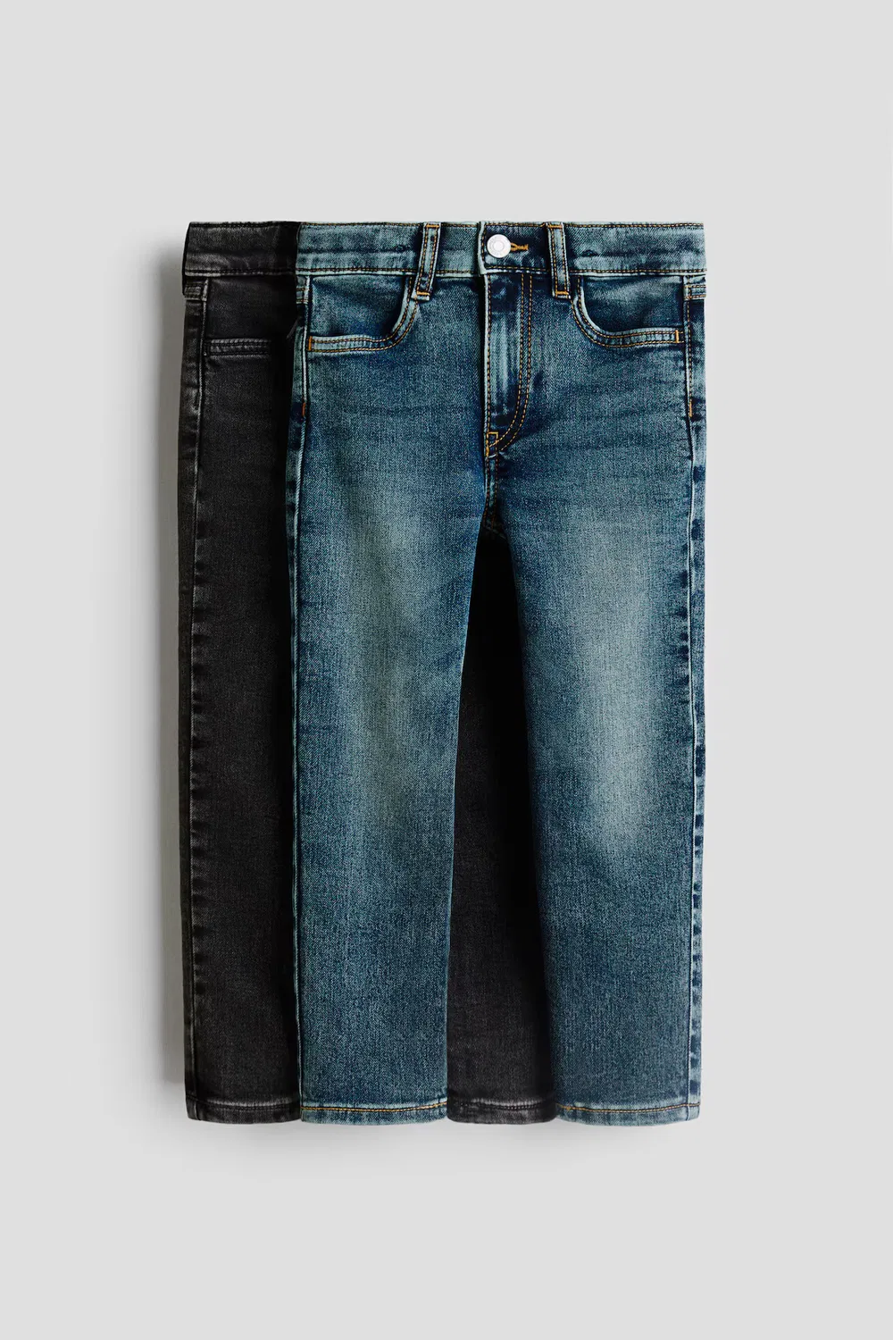 Комплект из 2 джинсов зауженного кроя H&M, Denimgrau/Denimblau