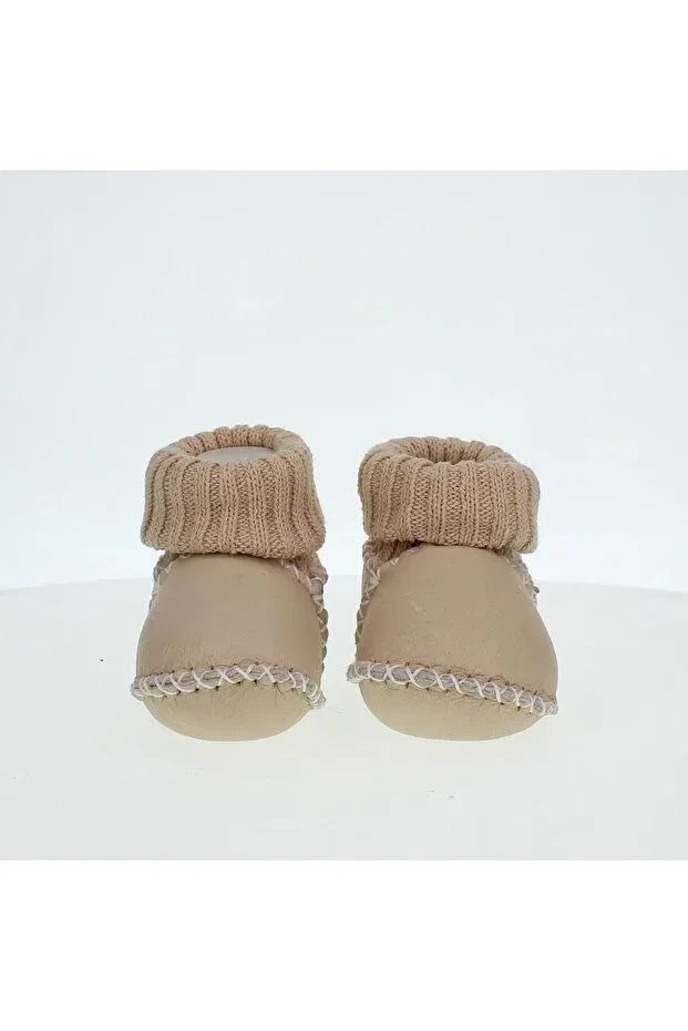 Детские кожаные тапочки-носки с органической кожей Greef, Beige — фото 4