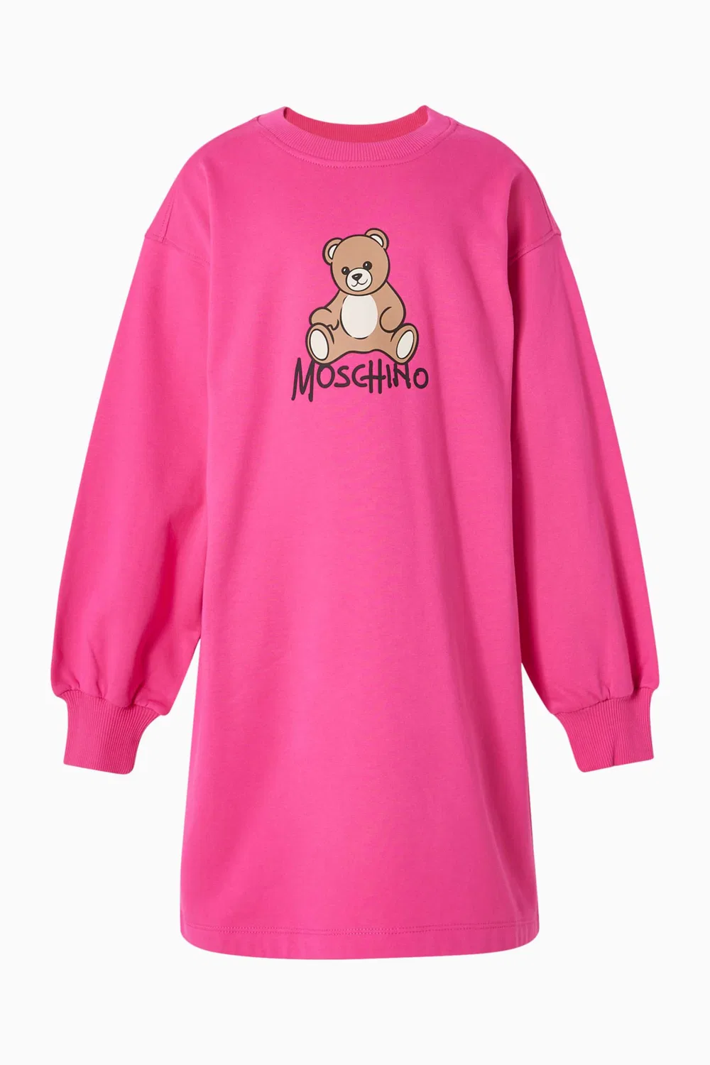 Платье из футера с принтом Teddy Bear Moschino