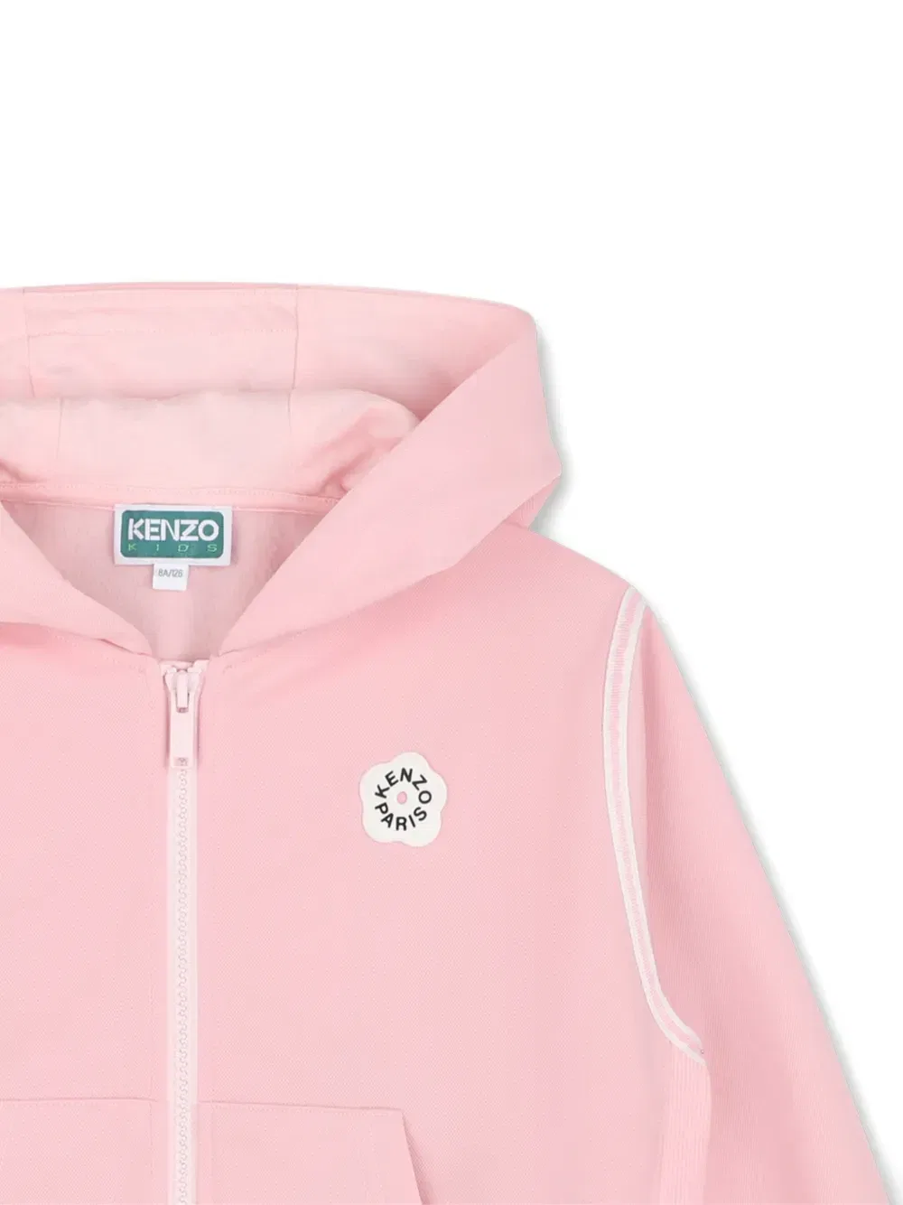 Худи на молнии с нашивкой-логотипом Kenzo Kids, розовый — фото 3
