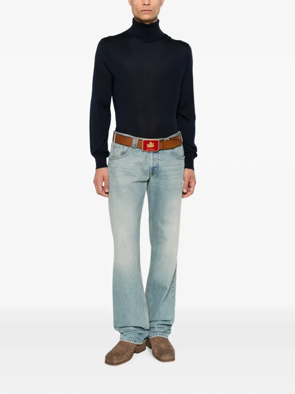 Свитер с водолазкой наизнанку Dsquared2, синий — фото 2