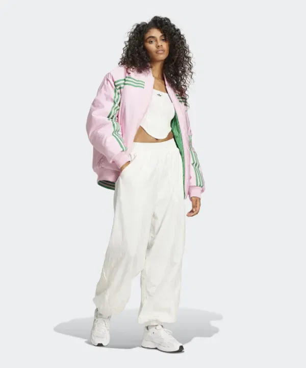 Двусторонняя бомбер куртка 70S Adidas, зелено-розовый — фото 3