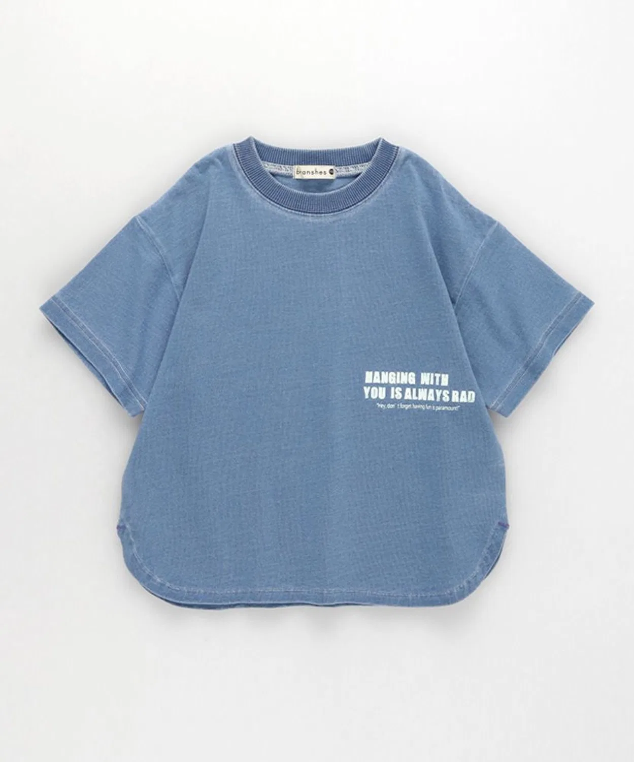 Детская футболка с принтом Indigo Round Hem T-shirt, branshes, Navy — фото 2