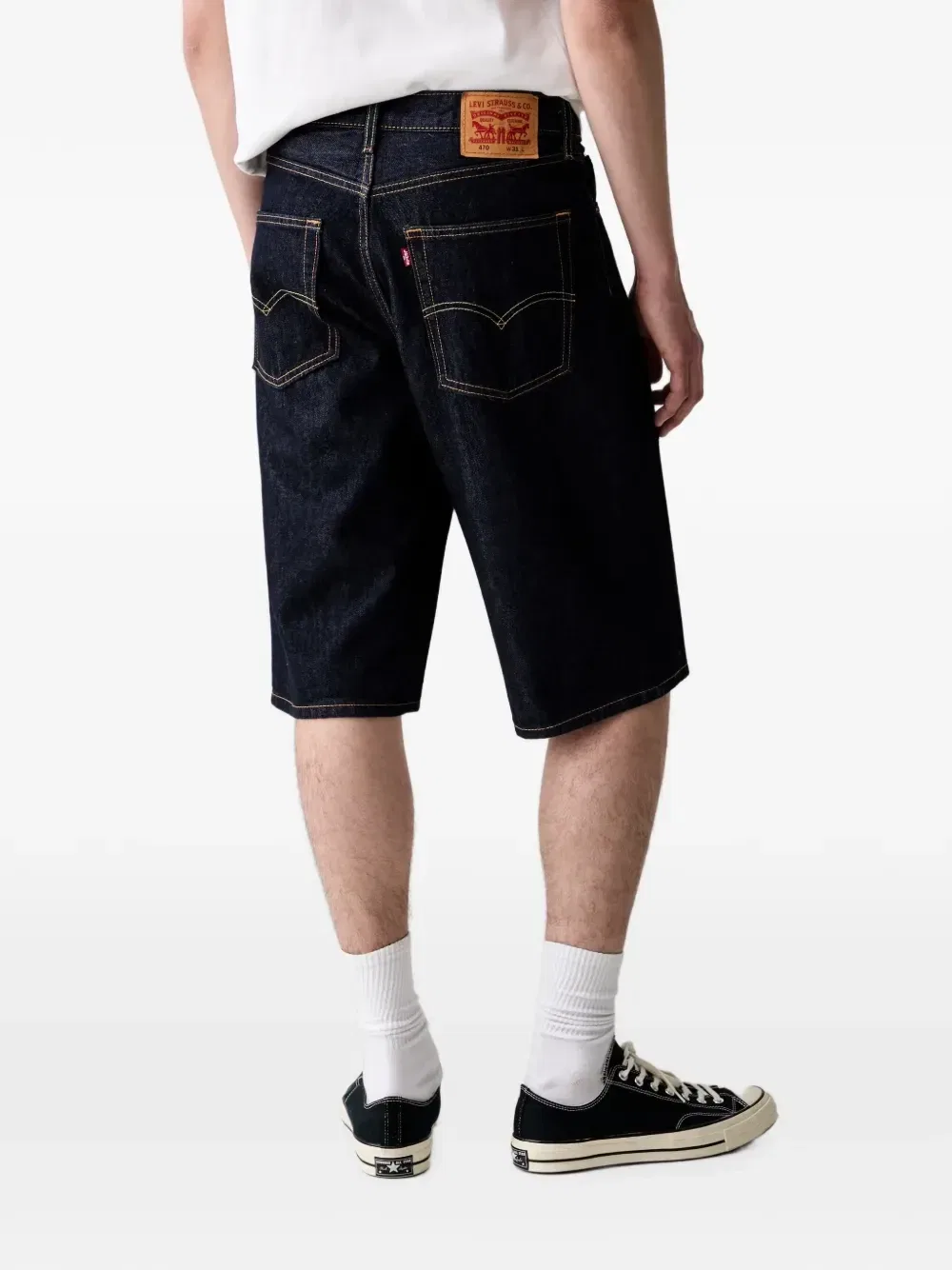 Короткие джинсовые шорты с нашивкой-логотипом Levi'S, синий — фото 3