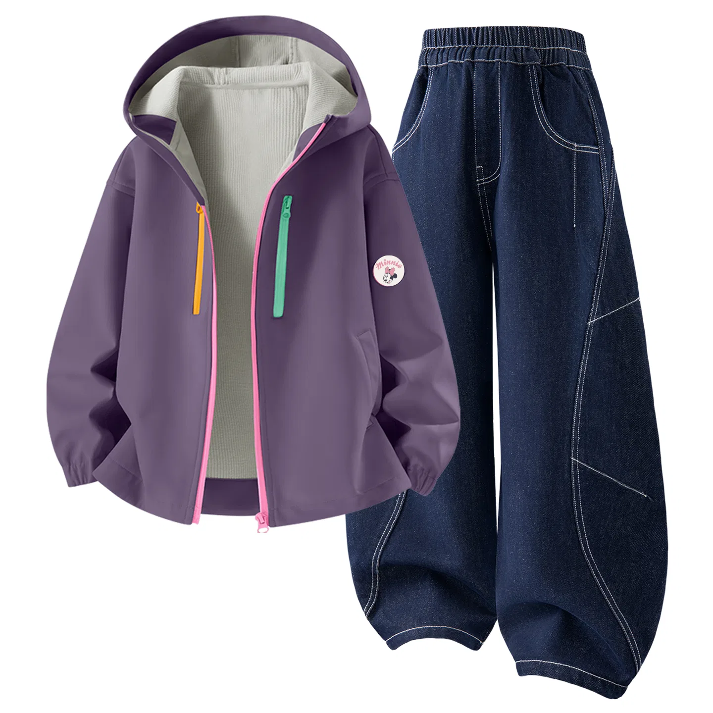 Детский спортивный комплект с капюшоном, ветрозащитный, Disney, Royal Purple/Denim Dark Blue