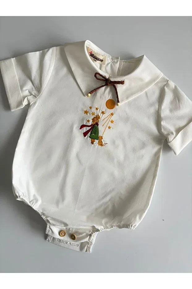 Детское боди для мальчиков с вышивкой Il Mio Bambino, Ecru