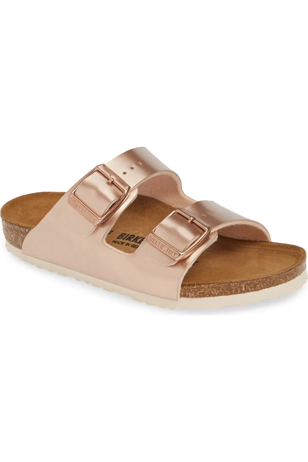 Сандалии детские металлик на пробковой подошве Arizona Birkenstock, коричневый