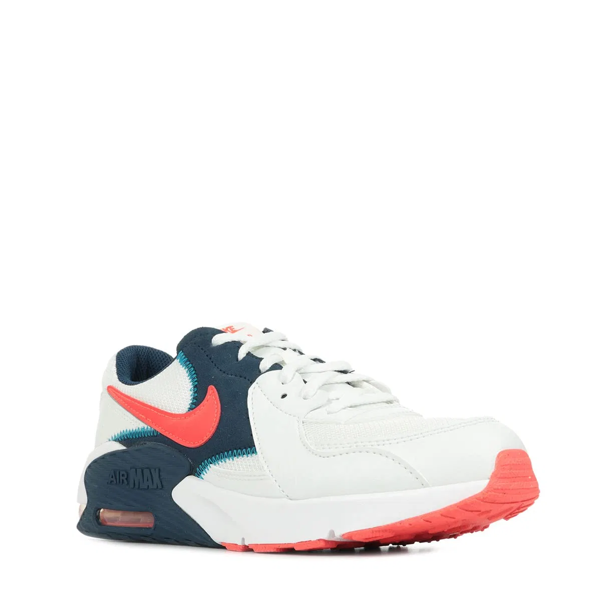Детские кроссовки для мальчиков с длинным шнурком Air Max Excee NIKE, Summit White Bright Crimson — фото 3