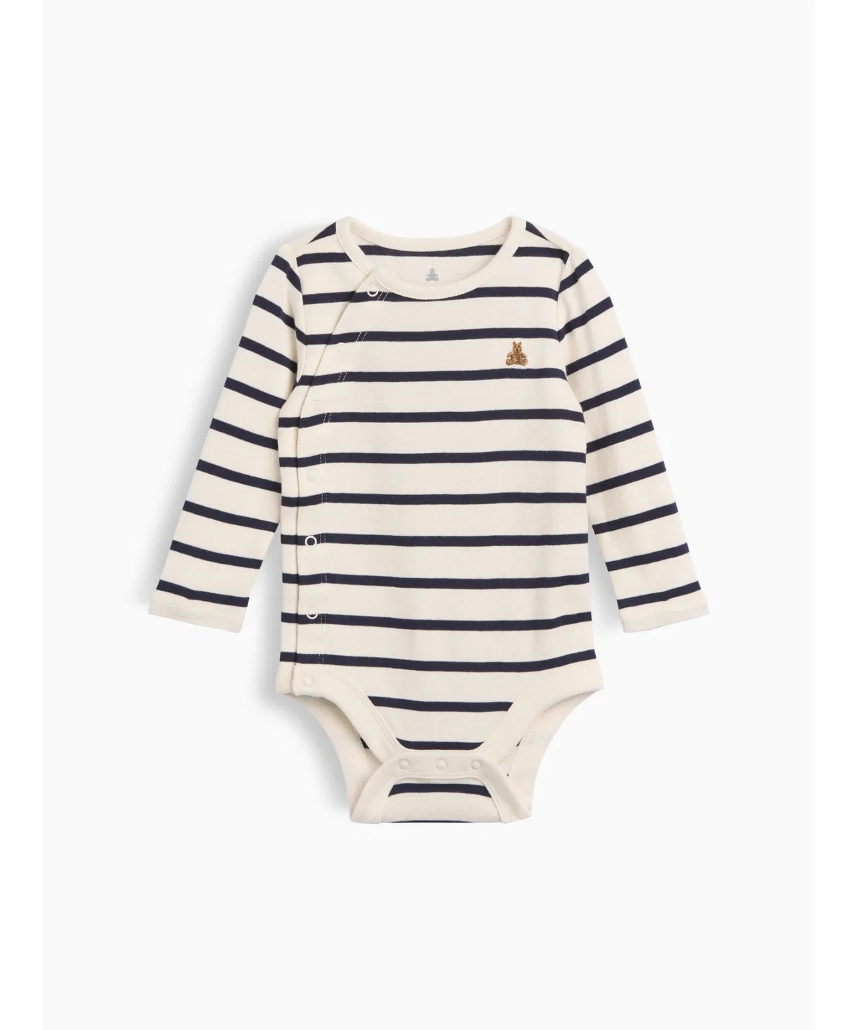 Детский боди-комбинезон с длинным рукавомс принтом Barn Nan Bear GAP, White/Navy