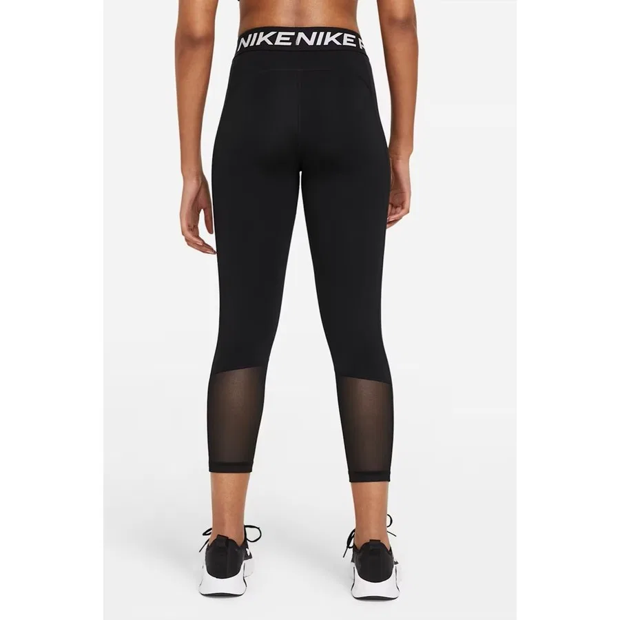 Женские леггинсы для тренировок с длинным рукавом Nike Pro 365 Mid-Rise Crop Training Legging, Черный — фото 2