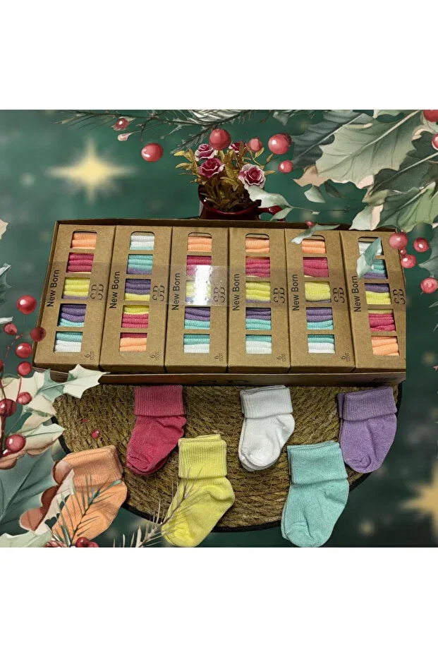 Детские носки для девочек хлопковые 6-pack boxed socks Fezzstore, Multicolor