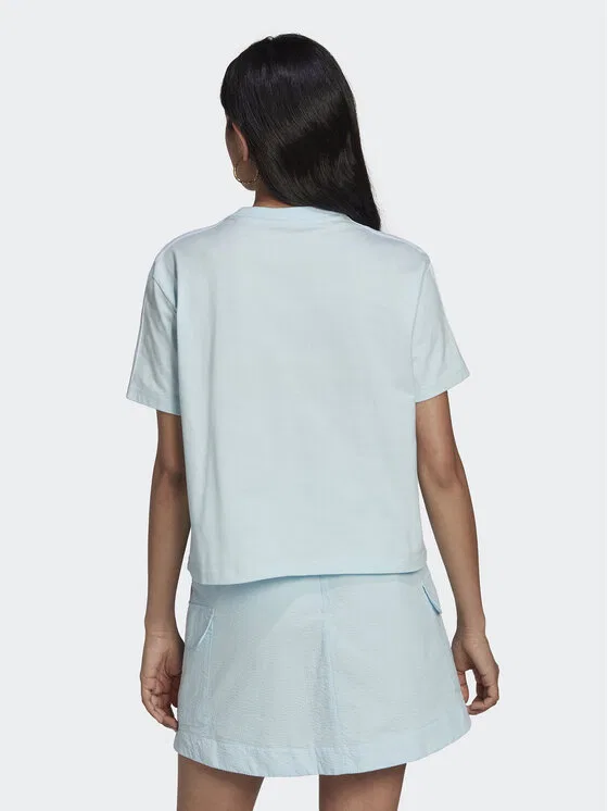 Футболка loose fit Adicolor Classics Poplin Back Loose Tee Adidas, светло-голубой — фото 3