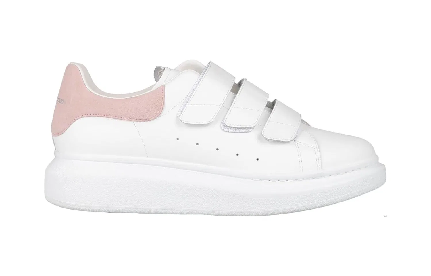 Детские кроссовки для скейтбординга с липучкой Alexander McQueen, White Pink — фото 3