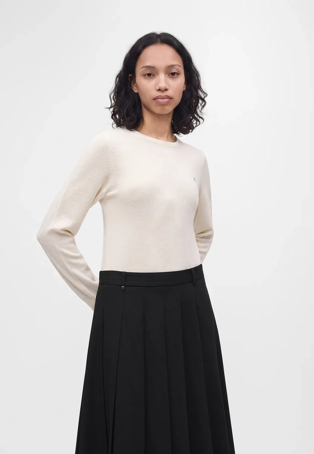 Юбка до колена со складками - плиссированная юбка Tommy Hilfiger, Black — фото 4