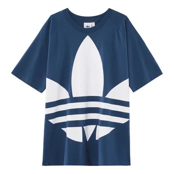 

Футболка Adidas Originals Big Trefoil Boxy, темно-синий