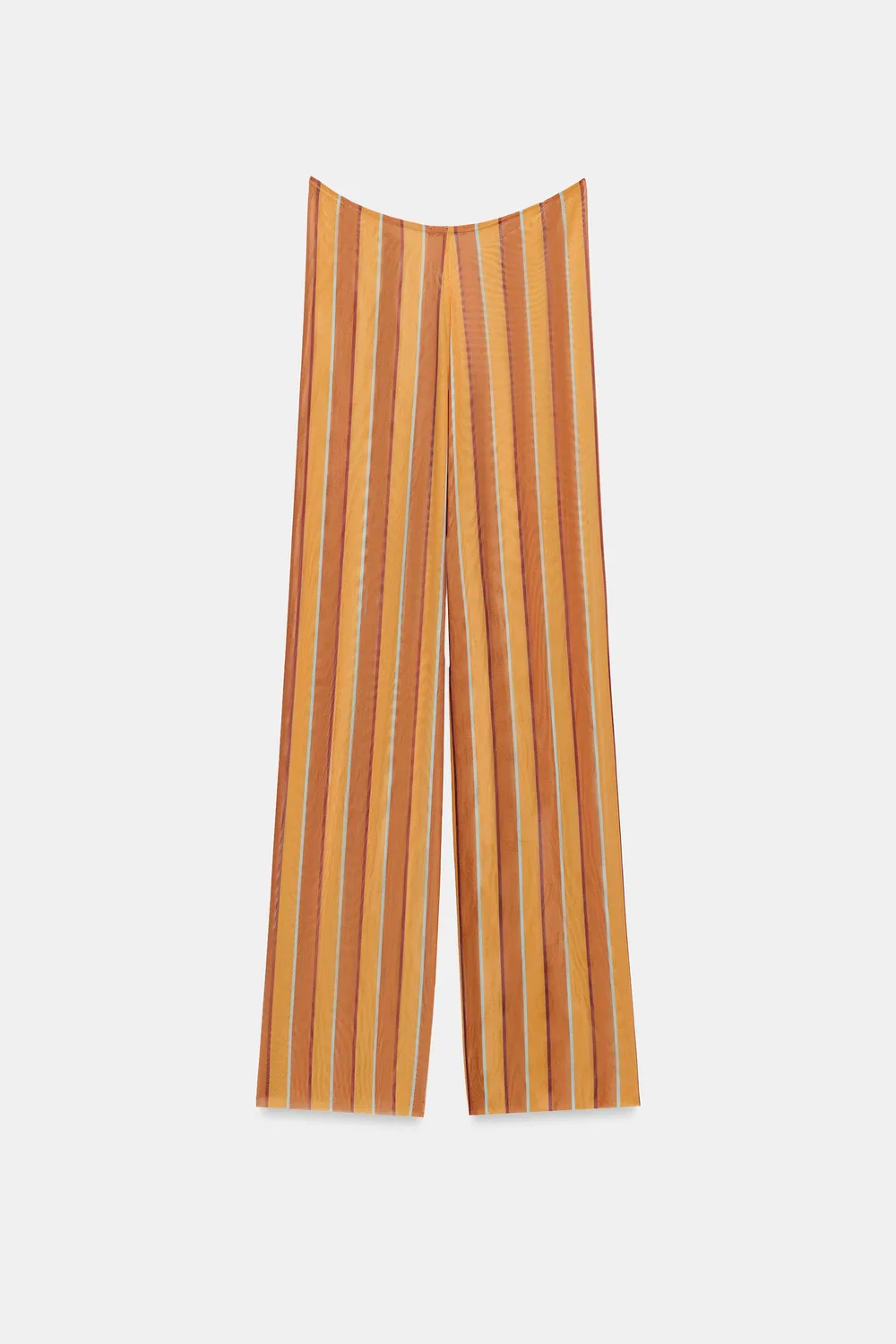 Брюки-накидка из тюля в полоску с принтом ZARA, Burnt Orange — фото 4