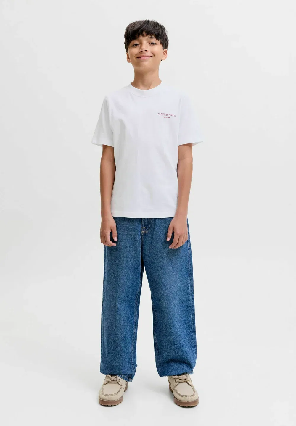 Футболка с принтом Jornorrebro sketch back tee ss cn jnr - print t-shirt Jack & Jones Junior, Bright White