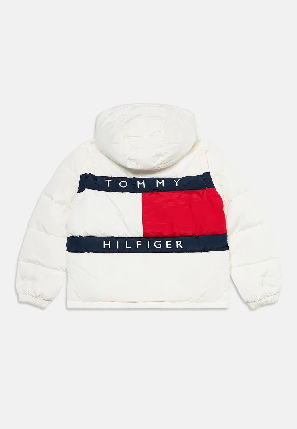 Фирменная пуховая куртка - зимняя куртка Tommy Hilfiger, Off-White — фото 2