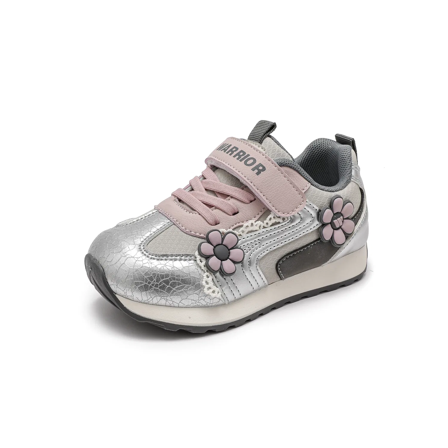 Детские повседневные кроссовки с синтетическим верхом WARRIOR, Silver Gray — фото 4