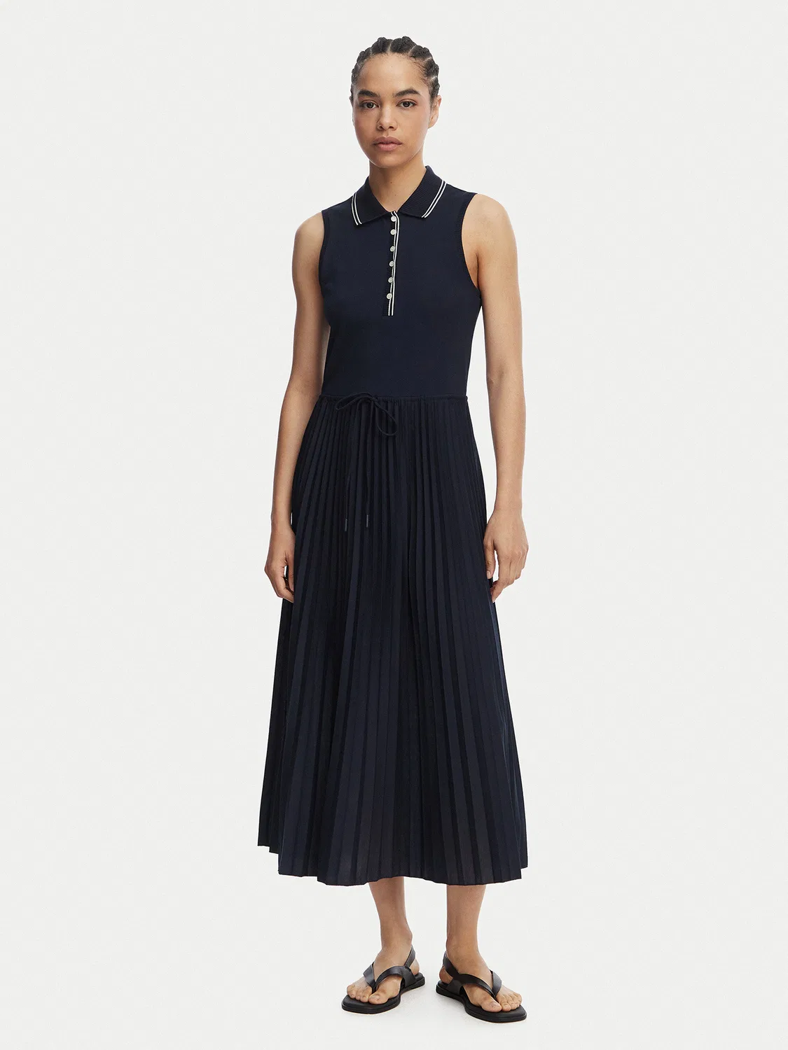 Женское повседневное платье стандартного кроя Pleated Tommy Hilfiger, темно-синий