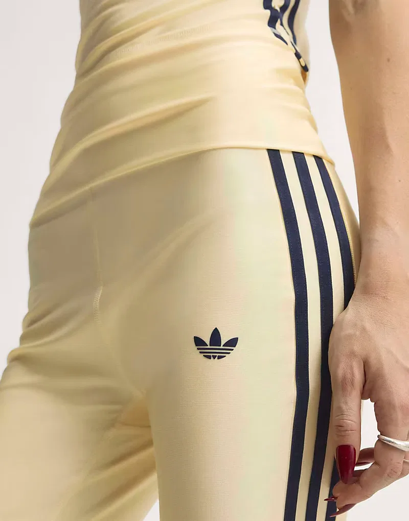 Леггинсы Adidas Originals Sport Superstar полной длины, теплый ванильный оттенок — фото 3