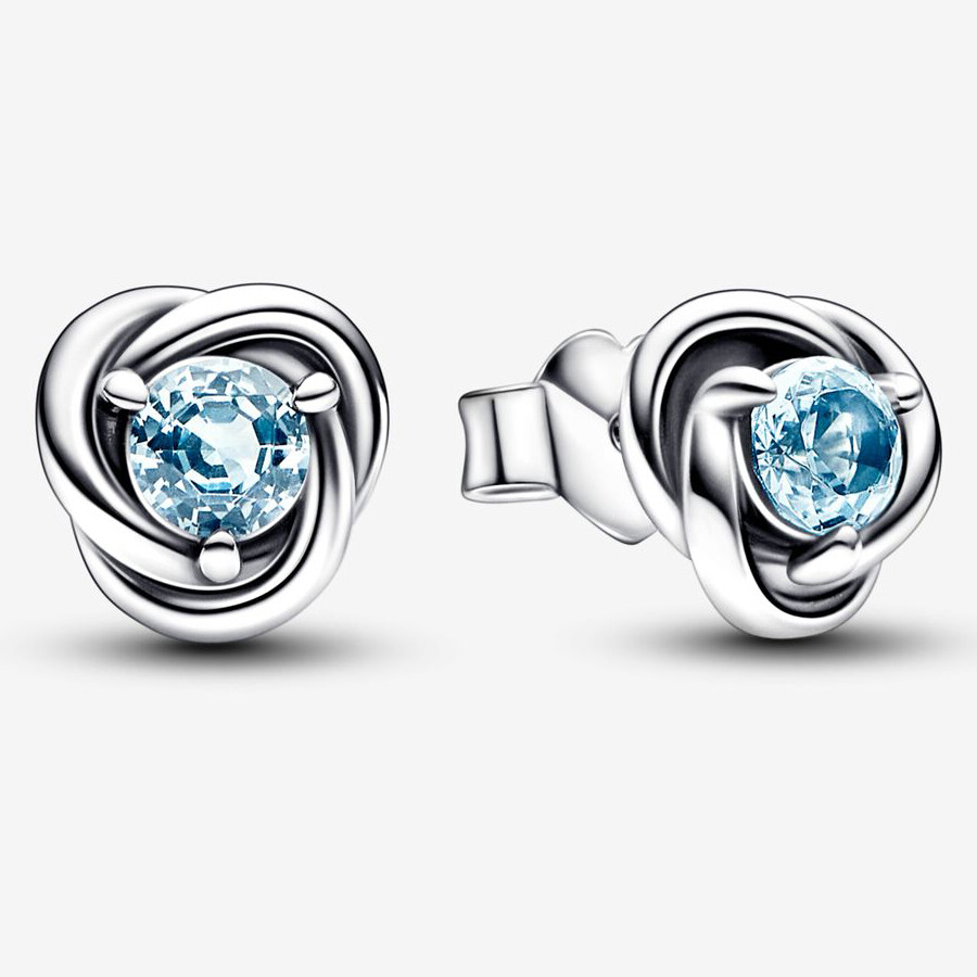 

Серьги Pandora March Sea Aqua Blue Eternity Circle, голубой