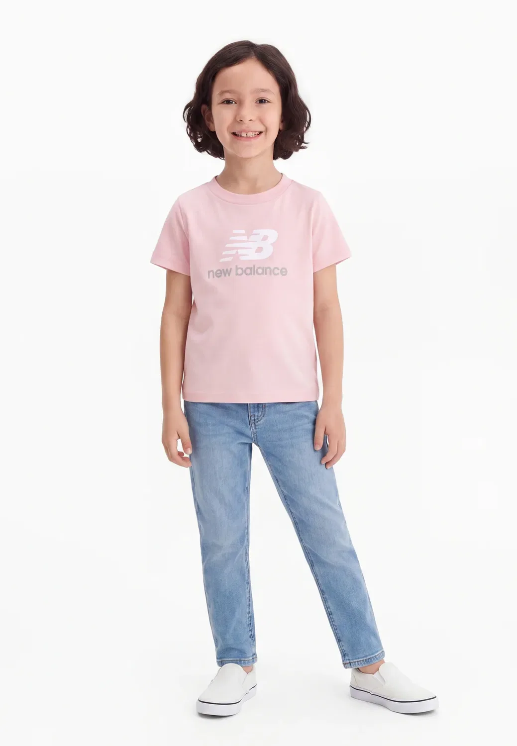 Футболка с принтом и логотипом Stacked New Balance, Pink Chalk