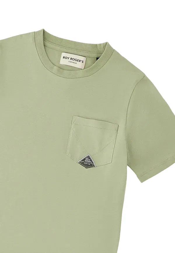 Футболка хлопковая Basic t-shirt Roy Rogers, tea green, зеленый — фото 3